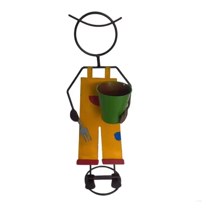 Support Figurine Pot fleur jardinière d'extérieur avec aspect métallique patiné pour affichage Table