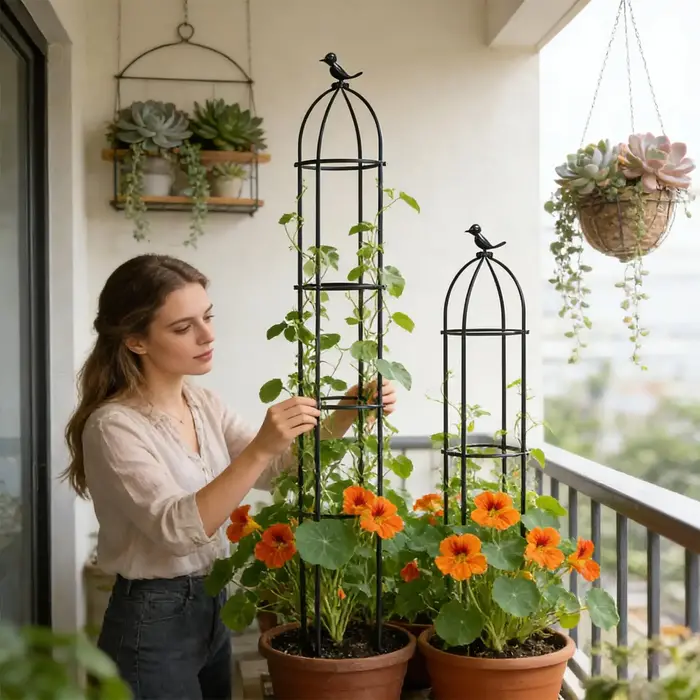 Treillis pour plantes, cadre décoratif d'extérieur