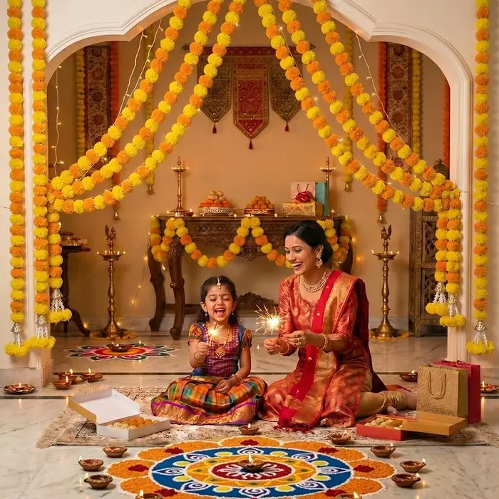 Guirlande de fleurs artificielles de marguerites, 5 pièces, 150cm, guirlande florale suspendue pour décoration de fête de mariage, décoration de maison Diwali, fausses guirlandes