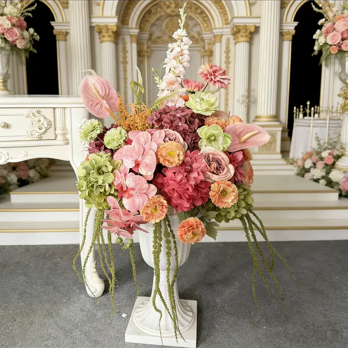 Boule de fleurs artificielle de luxe personnalisée pour décoration de mariage