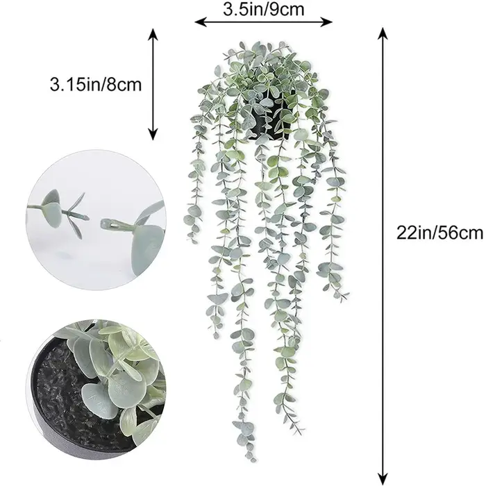 Plante suspendue en rotin d'eucalyptus artificiel