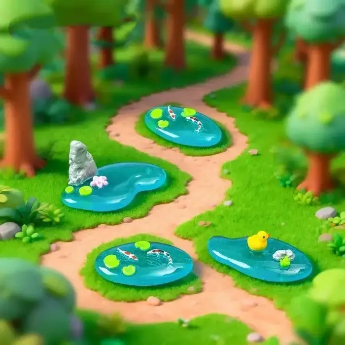 Mini ornements de bassin en résine