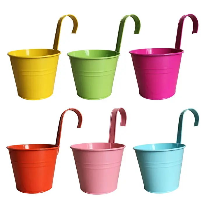 Pots de fleurs en métal avec trous de proximité, jardinières de balcon, porte-fleurs en métal E27