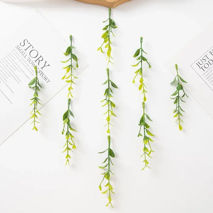 Feuilles de plantes artificielles, 50 pièces, fête de noël, maison, arrière-plan de mariage, accesso