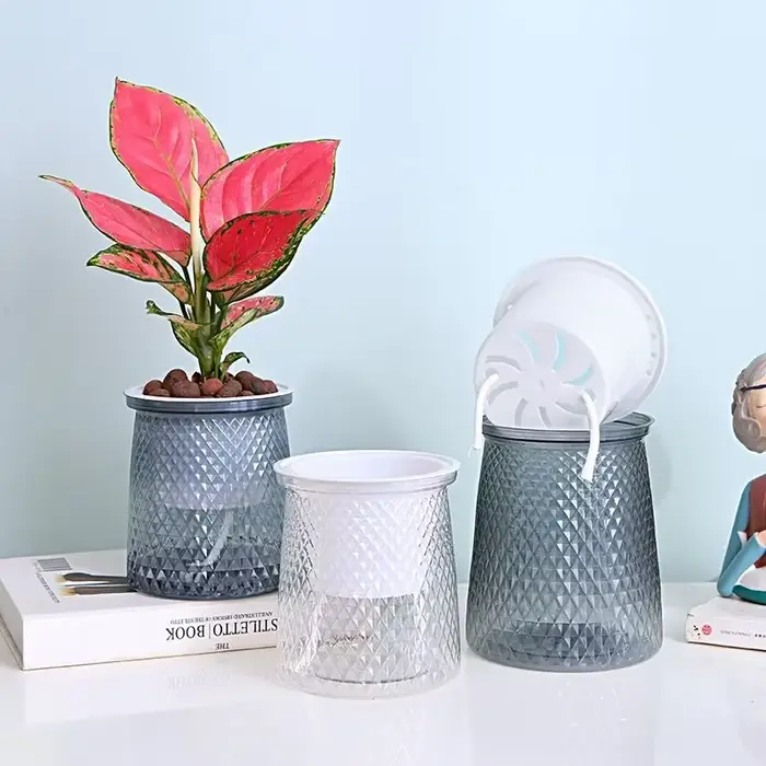 Pot de fleurs auto-arrosage pour plantes hydroponiques succulentes d'intérieur