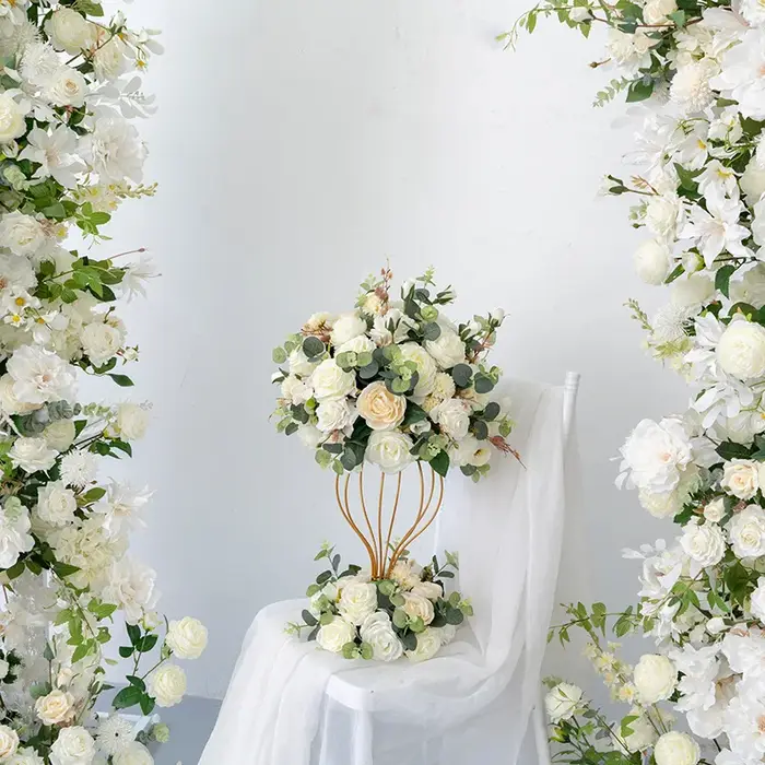 Arc de Corne Florale, Fleurs Artificielles pour Décoration de Mariage