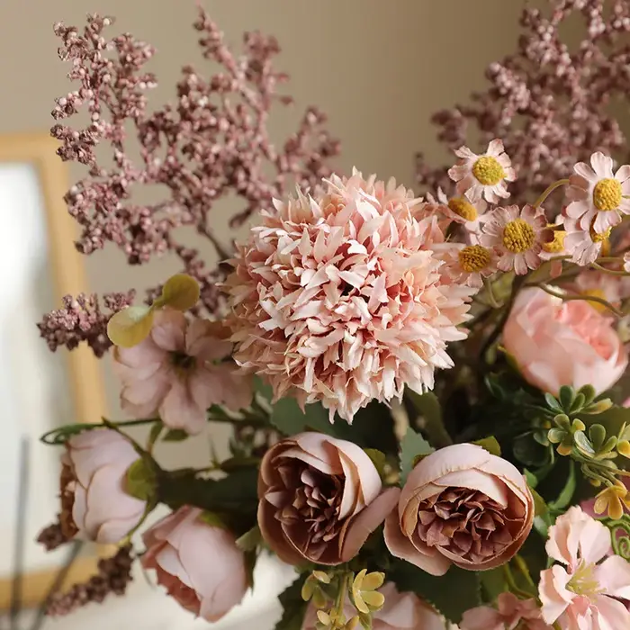 41CM Jiao Bian Lu Lian Qing Ren Cao faux Bouquet de fleurs rétro décoration de la maison