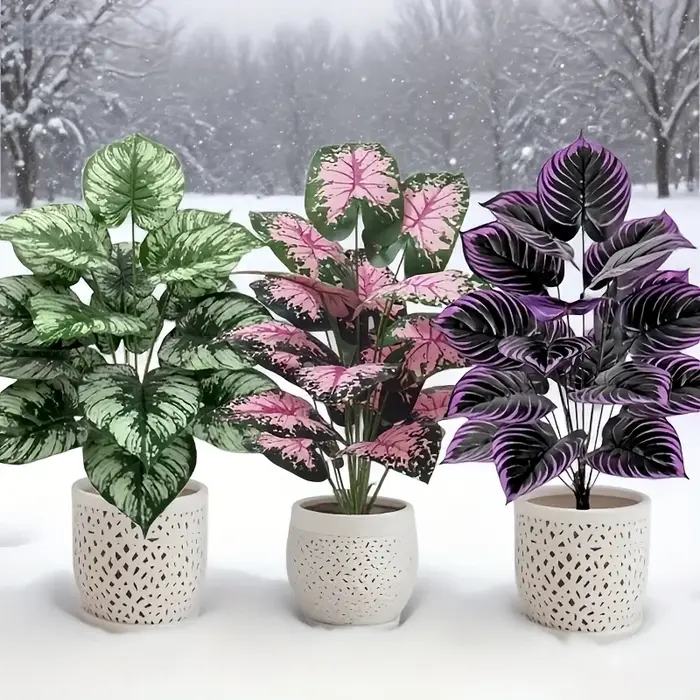 Grand ensemble de plantes vertes artificielles de 60cm