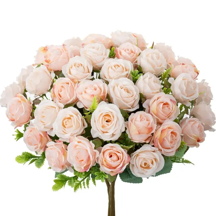 Fleurs artificielles Soie Rose Bricolage Mariage Bouque Nuptiale Jardin Roses Arche Maison Chambre Festival Décoration Couronnes Photographie Accessoires