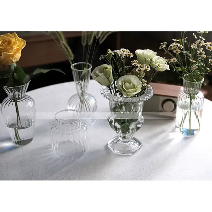 Vase à Fleurs en Verre Transparent