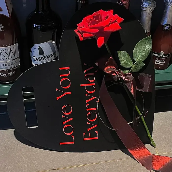Boîte d'Emballage de Fleurs en Forme de Cœur