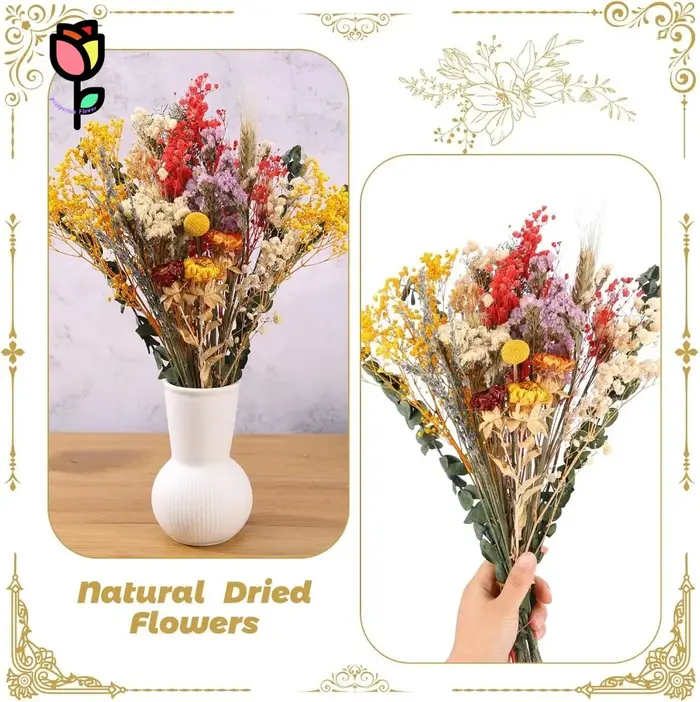 Bouquet de fleurs séchées naturelles 42 cm