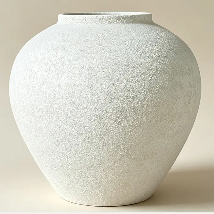 Grand vase rond en fer pour fleurs séchées, cadeau de mariage, décoration moderne style ferme pour l