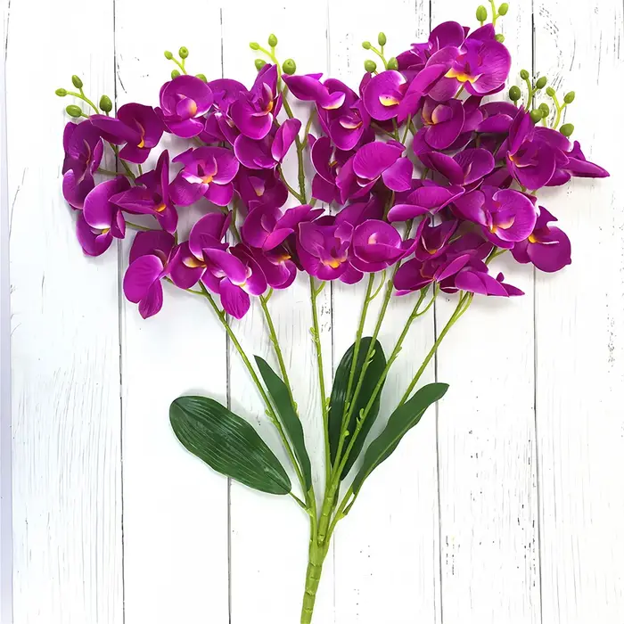 Fleurs artificielles en soie Phalaenopsis, 7 fourchettes, bonsaï, plantes en pot pour salon, décoration de maison, ornement Floral d'intérieur