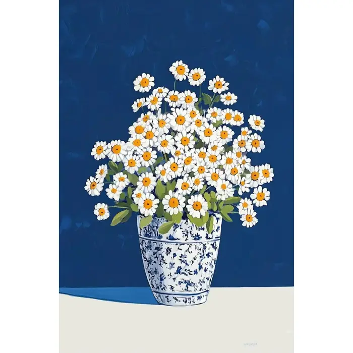 Affiche d'art de jardin avec vase à fleurs, illustration de plantes, impression sur toile, peinture murale, tableau décoratif pour la maison et le salon