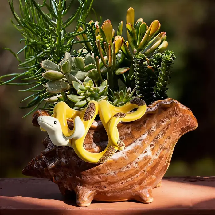1 pièce de décoration de pot de fleurs en résine, ornement suspendu en forme de serpent pour pot de fleurs, accessoire pour pot de fleurs, jardin, maison, décoration suspendue pour pot de fleurs, conv