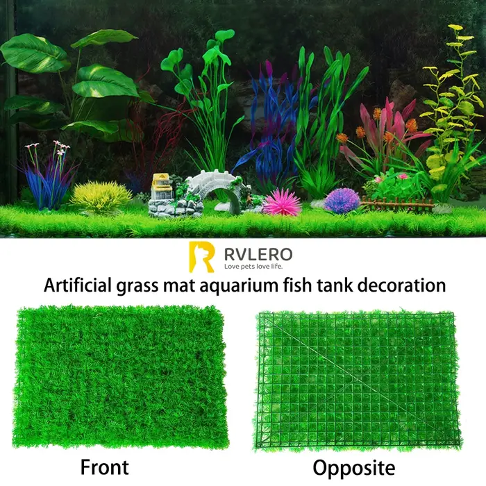 Décoration d'aquarium de pelouse artificielle