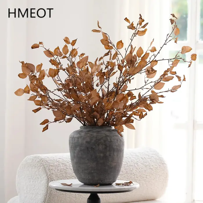 Feuilles artificielles HMEOT H2024, plantes, gingembre, branches d'automne, décoration de la maison, accessoires de bricolage pour le jardin, matériaux pour arrangements floraux