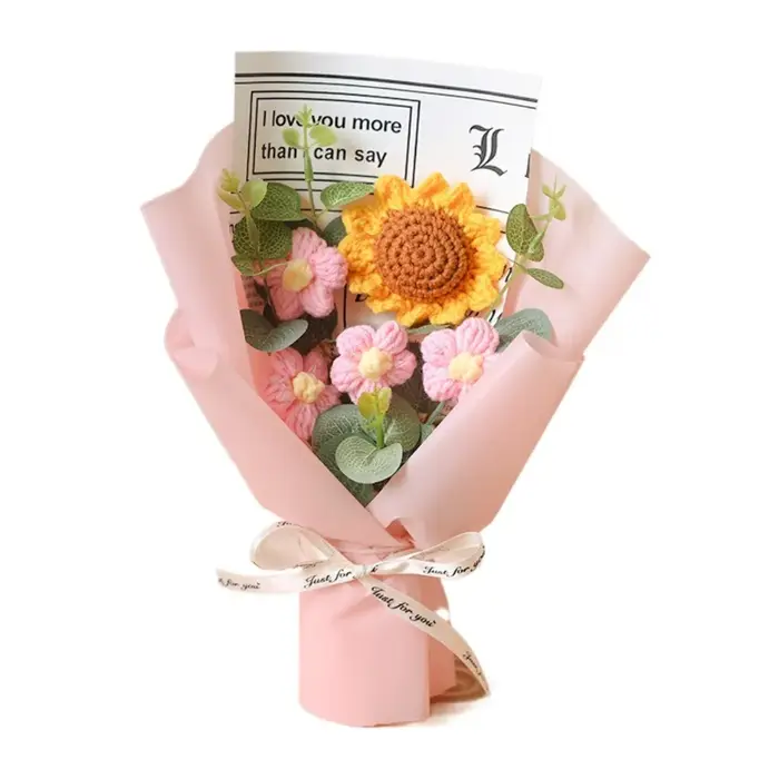 Bouquet de fleurs artificielles au Crochet, fleur éternelle, Bouquet de remise de diplôme fait à la 