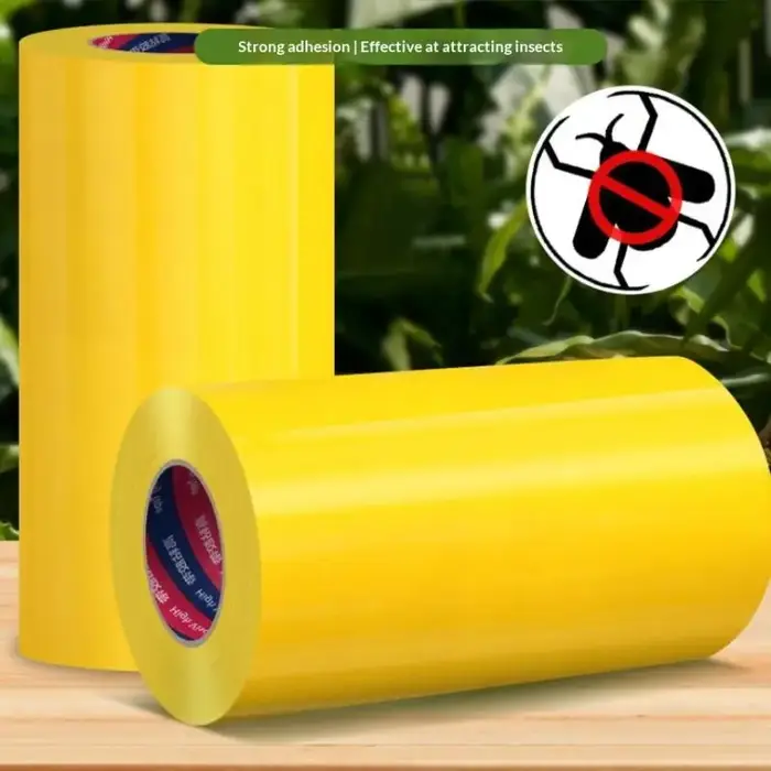 1 rouleau de ruban adhésif anti-insectes jaune double face de 10 mètres pour la lutte contre les ravageurs du jardin
