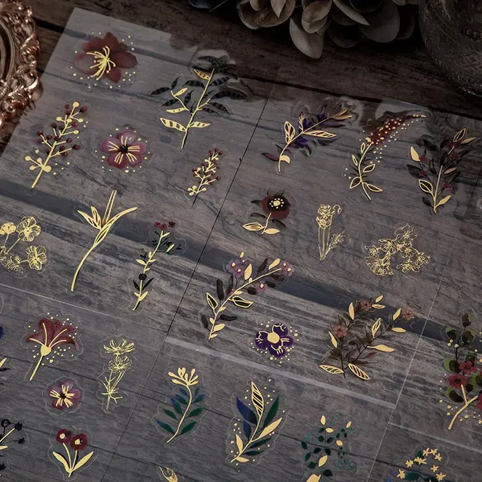 Autocollants décoratifs de la série Golden Flower Language