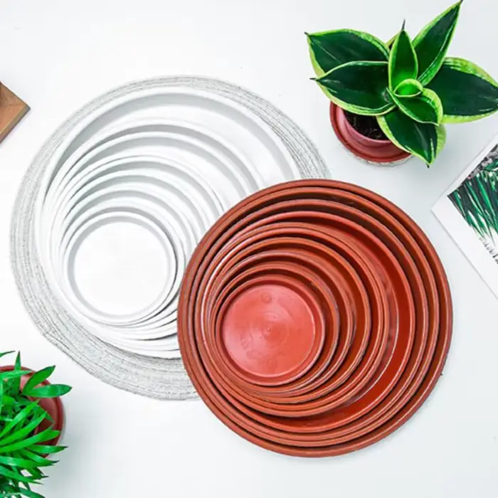Plateau de Pot de fleur en plastique, 10 pièces, soucoupe de plante ronde goutte à goutte, plateaux