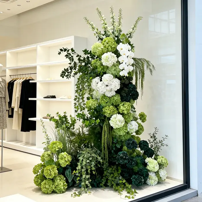 Plantes d'hortensias verts artificiels pour arrangements floraux