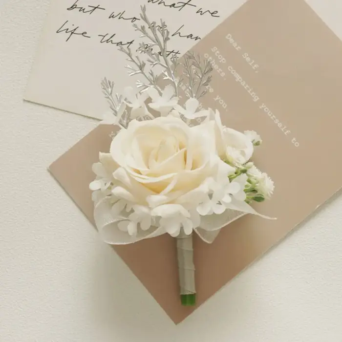 Corsages de fleurs artificielles Champagne