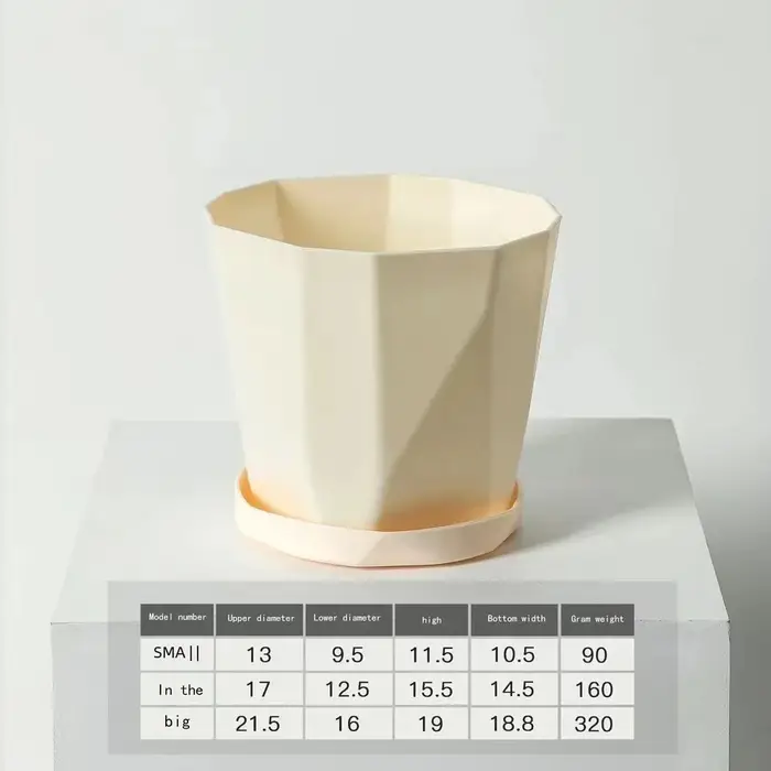 Pots de fleurs en plastique de grand diamètre pour plantes succulentes et vertes d'intérieur et d'extérieur, décorations de jardin