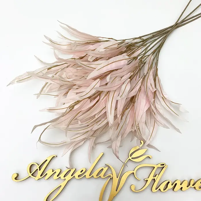 Plantes vertes feuille de saule fleur artificielle branche en osier Floral mariage maison chambre Table décoration jardin Photo accessoires A7605