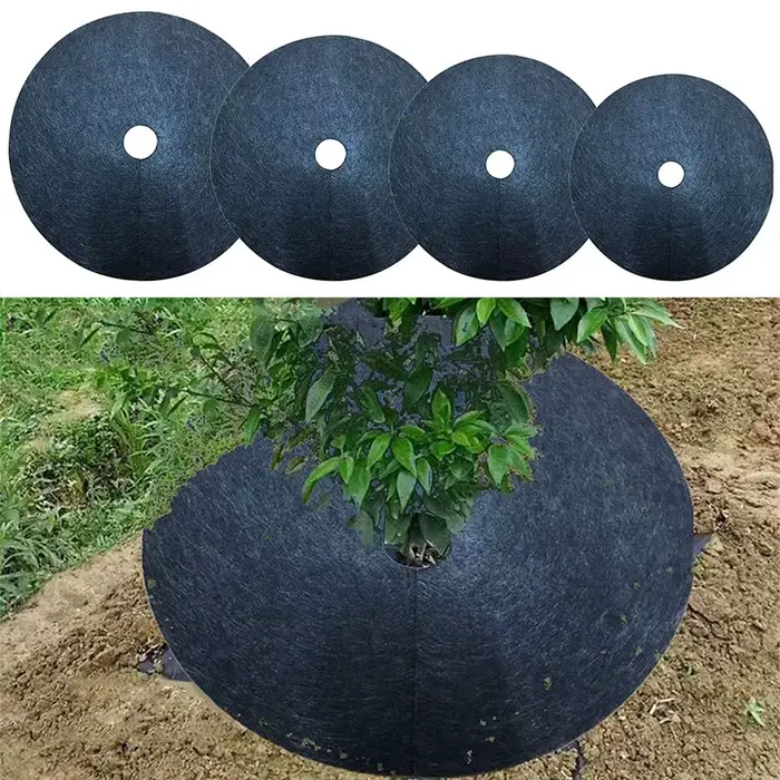 Couverture de plantes de jardin pour désherbage, pot de gril, anneau de paillis, non tissés, 15cm, 2
