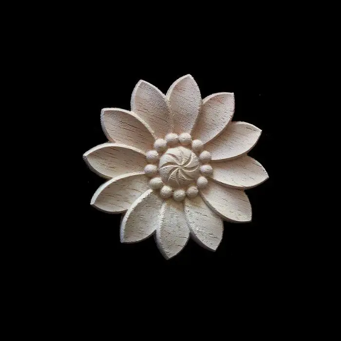Appliques florales en bois pour meubles