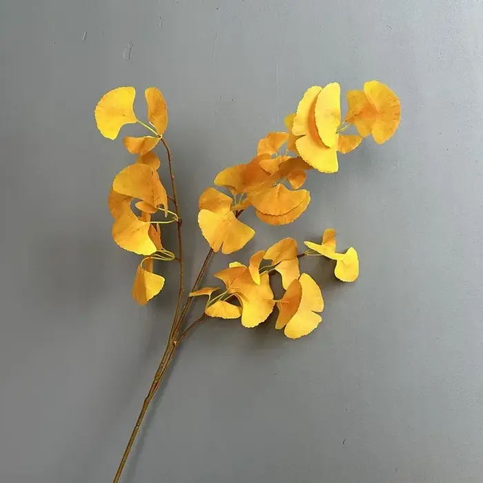 Feuilles de Ginkgo artificielles, plantes vertes, décoration florale de restaurant, simulation de pl