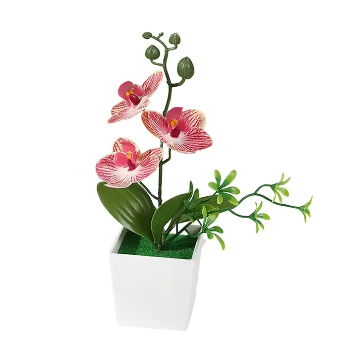 Fleurs artificielles de Phalaenopsis en pot pour une décoration élégante