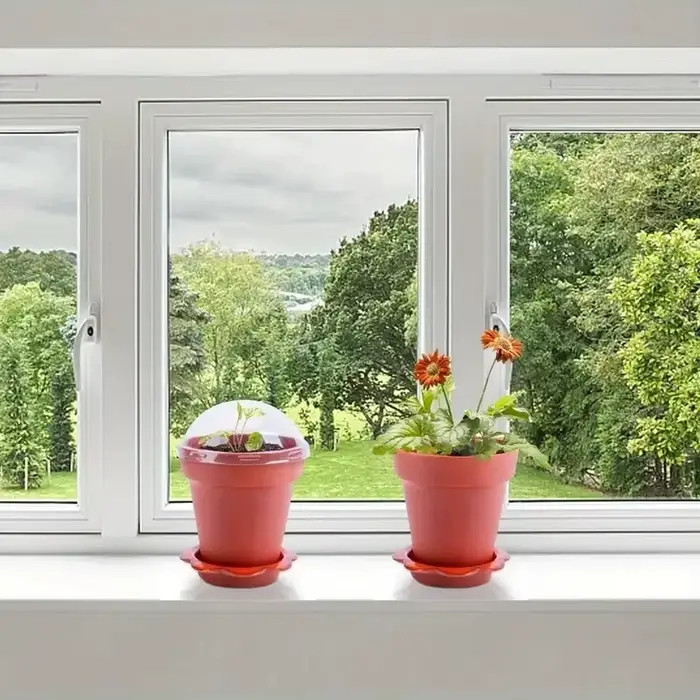 Pot de fleur en forme de tasse en papier avec couvercle d'humidité