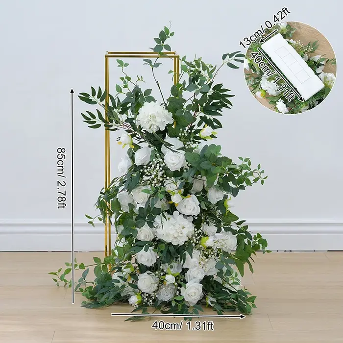 Blanc bébé souffle verdure saule accrocher fleur rangée Table centres de Table boule décor Floral ma