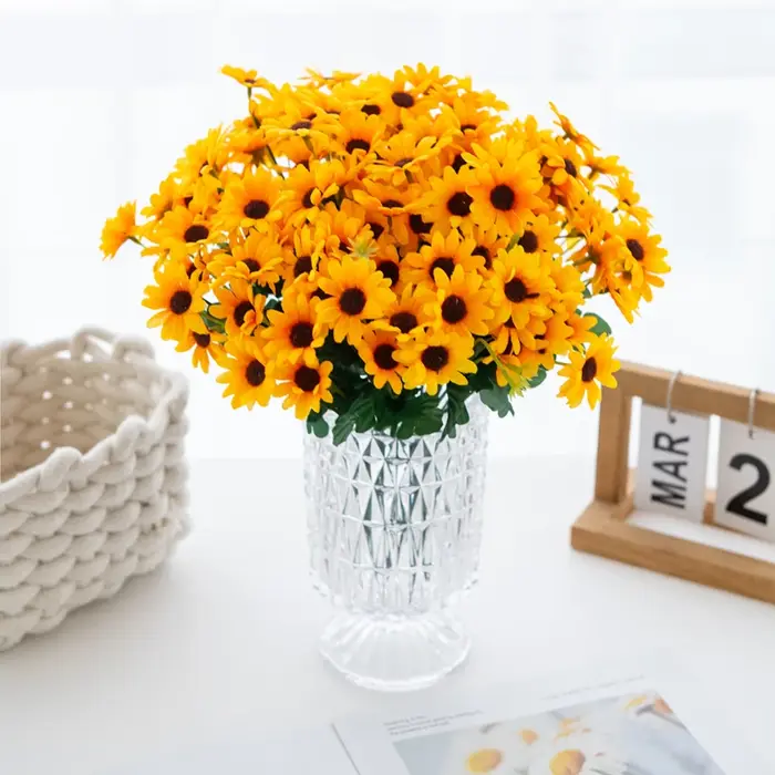Fleurs artificielles petite marguerite combinaison Brial Bouquet haute qualité saint valentin printemps mariage maison chambre Decora Scrapbook cadeau