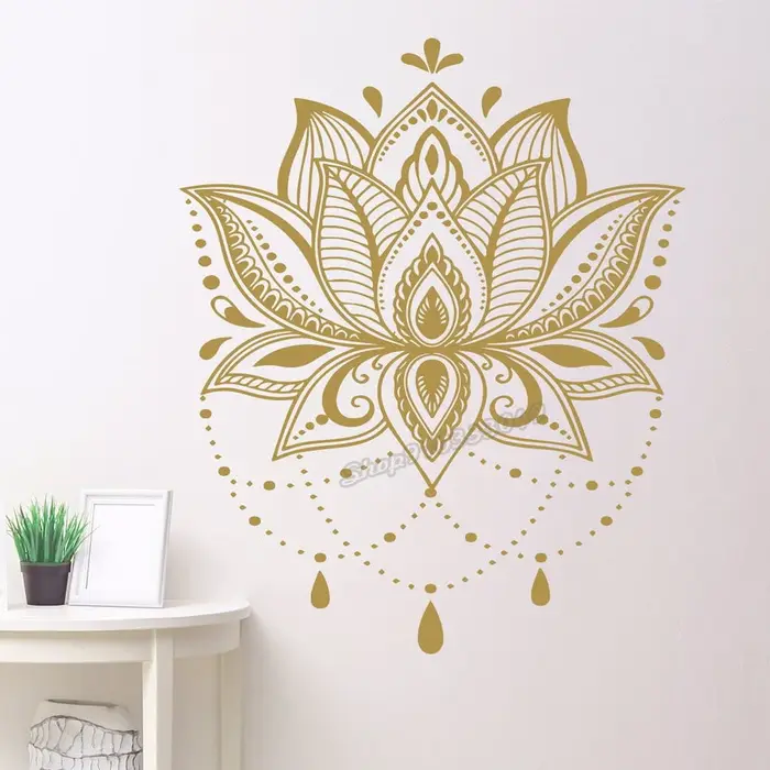 Autocollant mural en forme de mandala, stickers floraux, style bohème, unique, décoration pour la ma