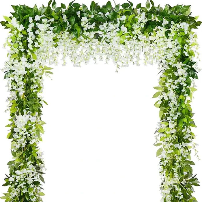 Plante artificielle Fleur Hortensia Feuille Vigne Décoration De Mariage Faux Plantes Arrangement Mural Maison Chambre Accessoires En Plein Air Arc