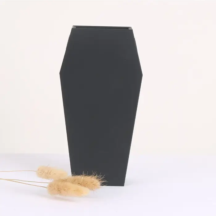 Vase décoratif de cercueil imprimé en 3D, décoration minimaliste noire, vase de fleurs séchées, déco