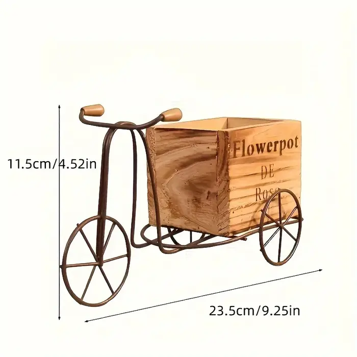 Support de plante de Tricycle en bois rustique Vintage-charmant