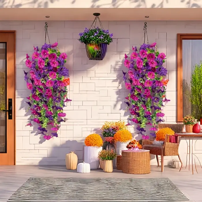 Fleurs artificielles suspendues