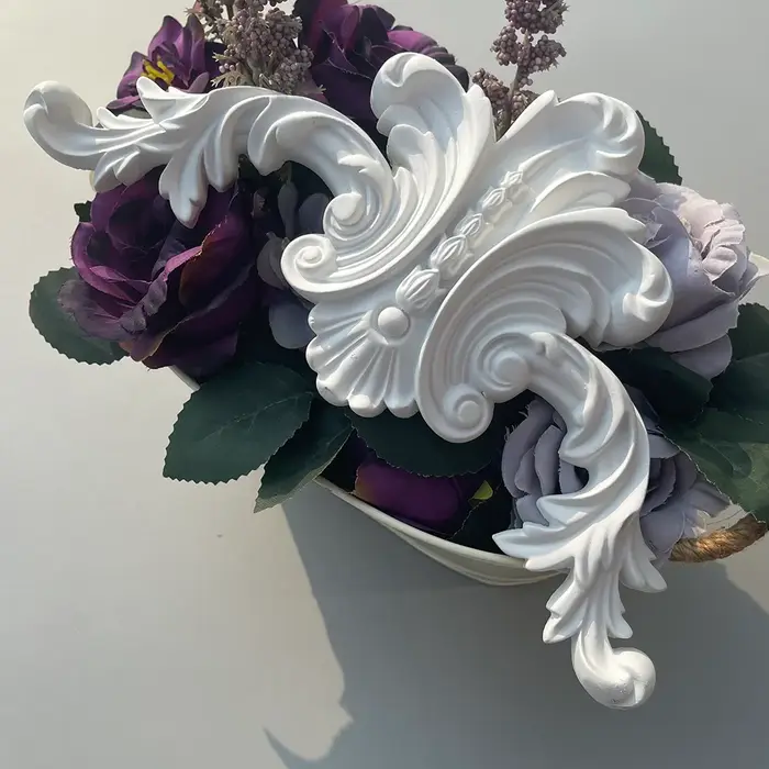 Décoration florale d'angle français en PU, fond de salon, bordure murale, nouveau style