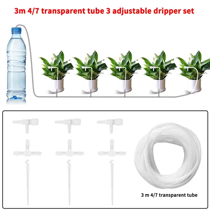 Kit d'irrigation goutte-à-goutte pour jardin avec vanne de régulation, dispositif d'arrosage pour pl