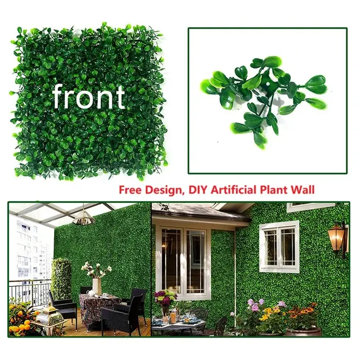 4 pièces 25*25 cm en plastique Milan herbe plantes mur centre commercial décoration Simulation plante verte pelouse bricolage artificiel Floral