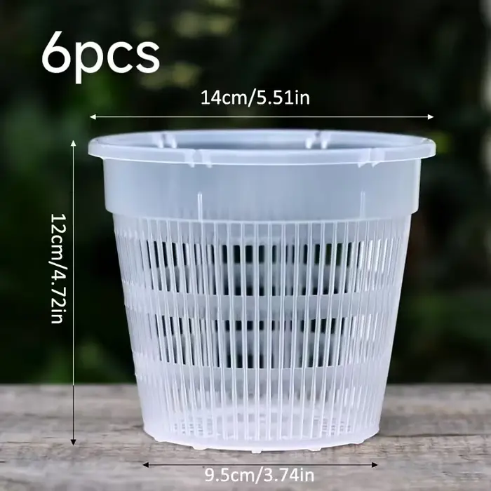 Lot de 6 pots à orchidées transparents avec trous de drainage