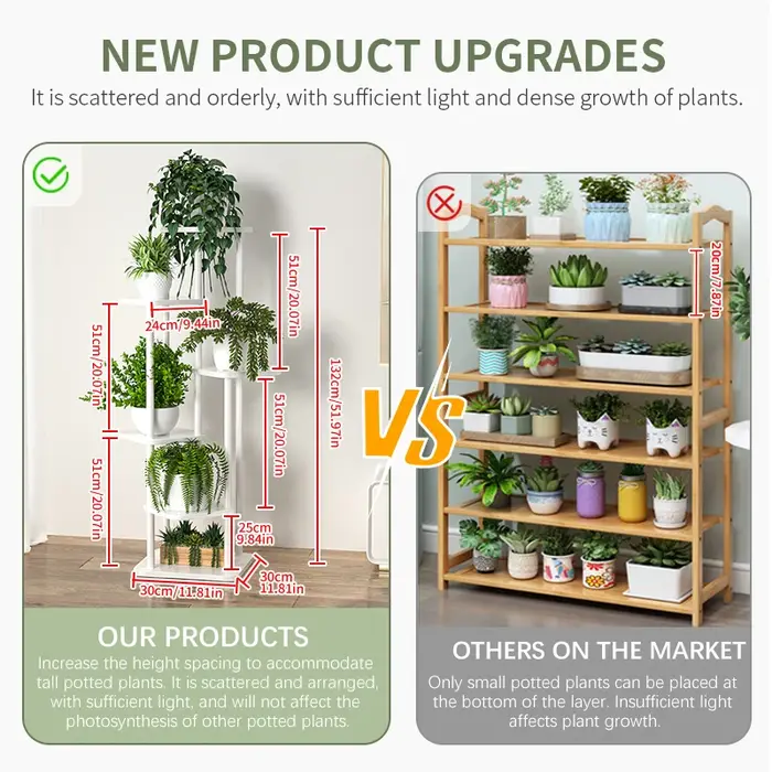 Étagère en bois pour plantes et fleurs