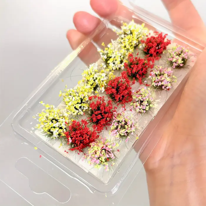 15tufts grappes de fleurs colorées miniatures pour Micro paysage