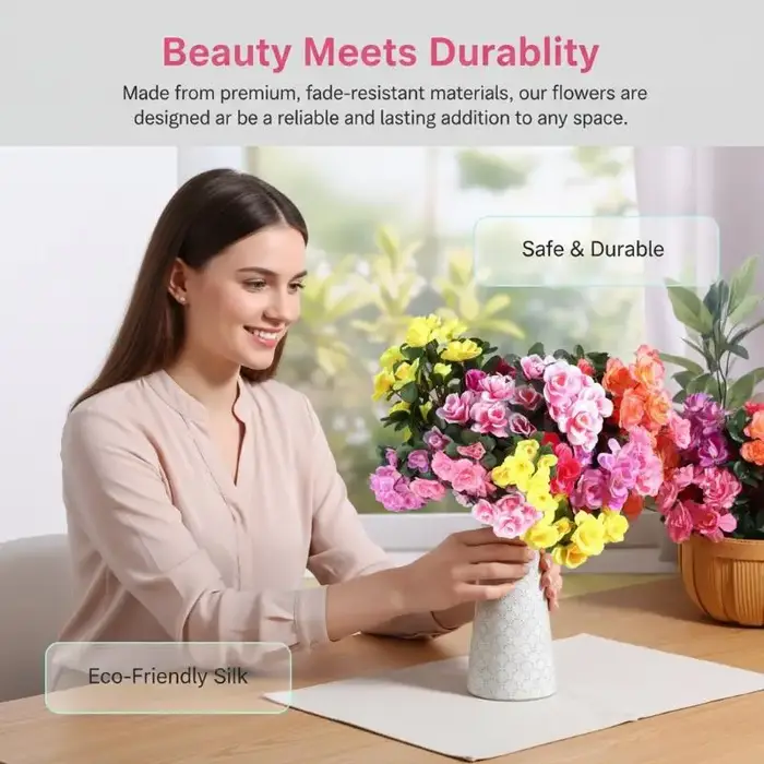 Bouquet de fleurs d'azalées artificielles