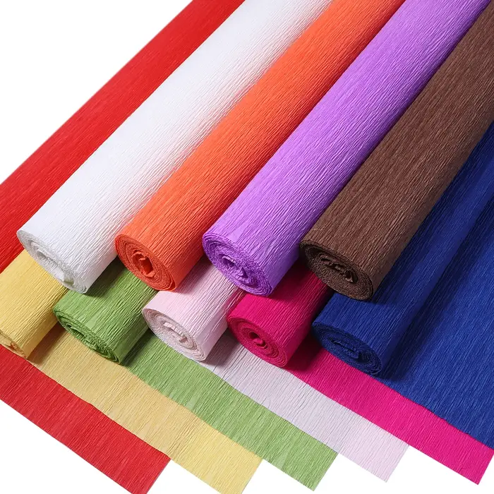 1 rouleau de papier crépon coloré fait main 250x50cm, papier crépon froissé pour origami, artisanat, décoration de fête à domicile, emballage cadeau